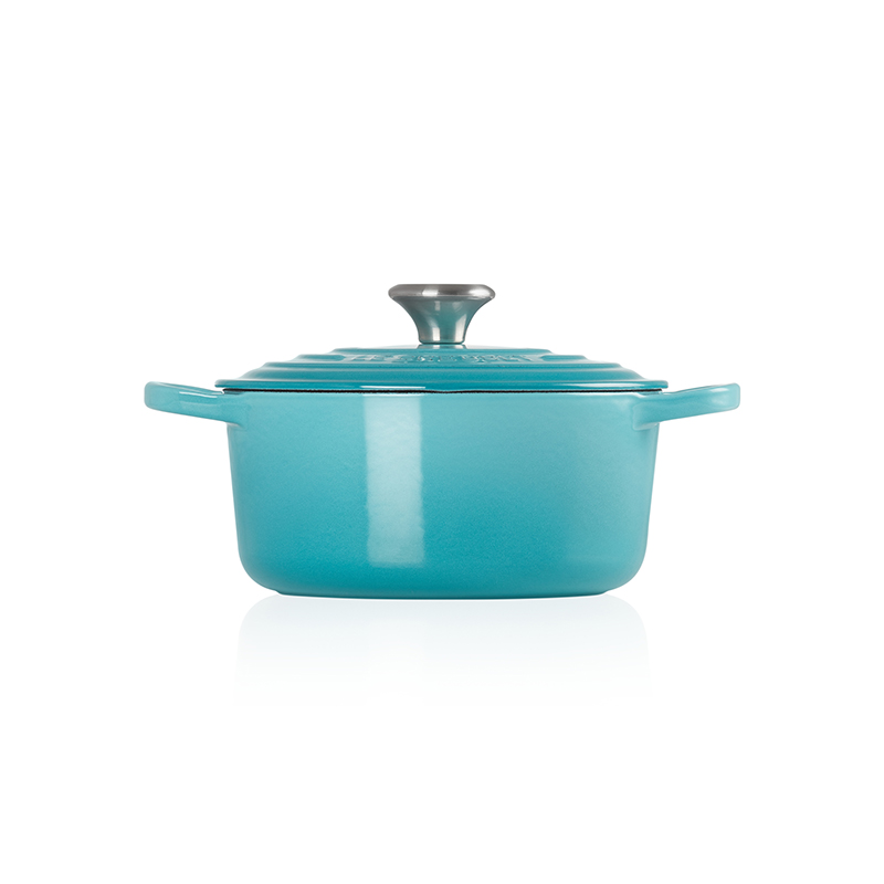 Signature Cast Iron Round casserole, 24cm - 4.2 litre, Teal-4