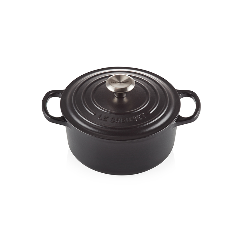 Signature Cast Iron Round casserole, 20cm - 2.4 litre, Satin Black-0