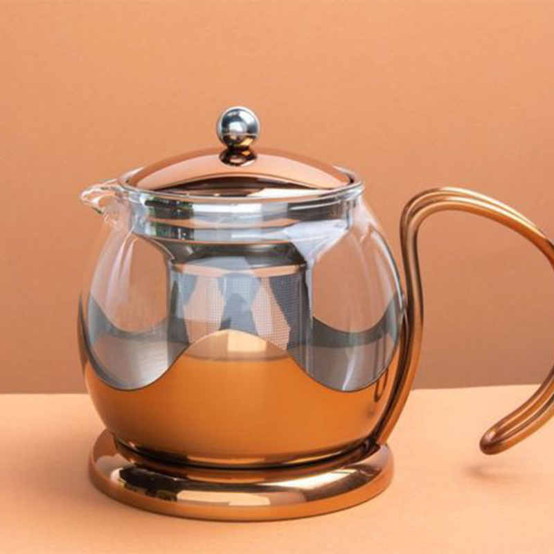 Izmir La Cafetière Izmir Copper Glass Infuser Teapot, Two Cup, 2 Cup, Copper-2