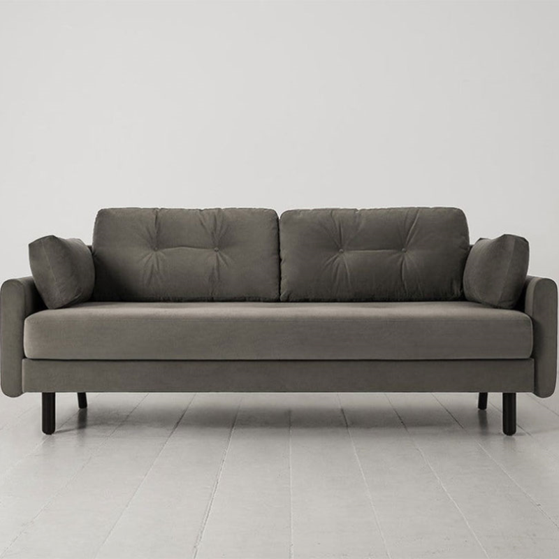 Model 04 3 Seater Velvet Sofa, Elephant-0