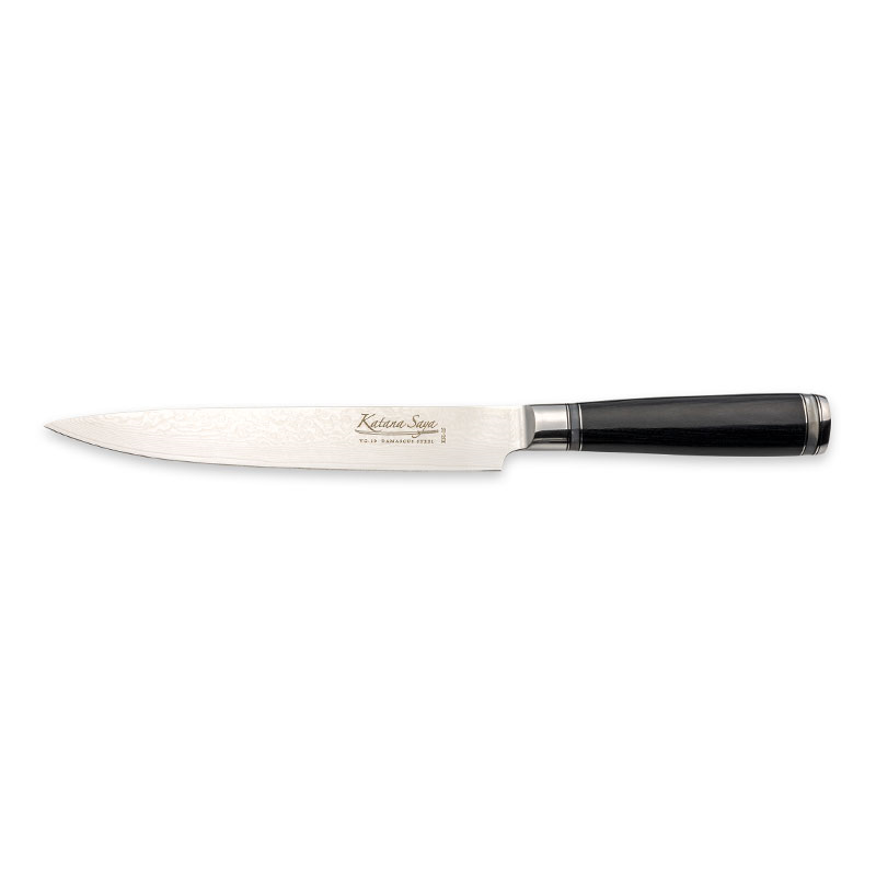 Katana Saya Pakkawood Carving Knife, 20cm Damascus Blade-0