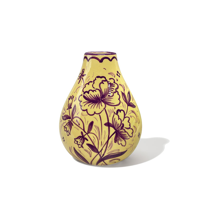 Drop It Like It's Hot Vase, H20cm, Custard/Violet-0