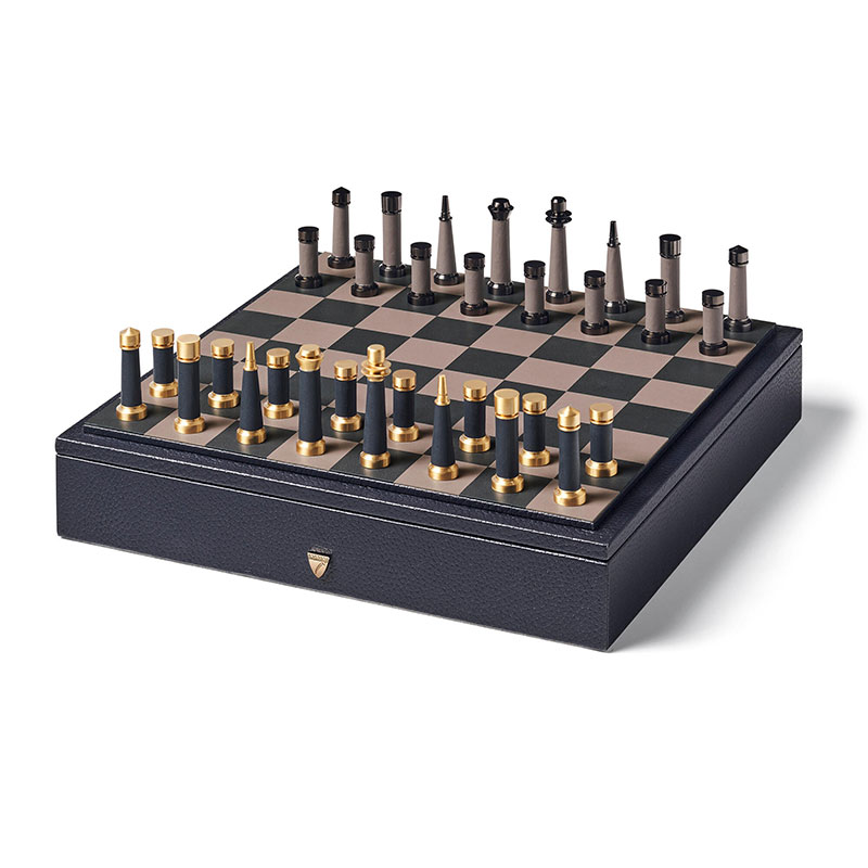 Luxe Chess Set, L30 x W30cm, NavyPebble-0