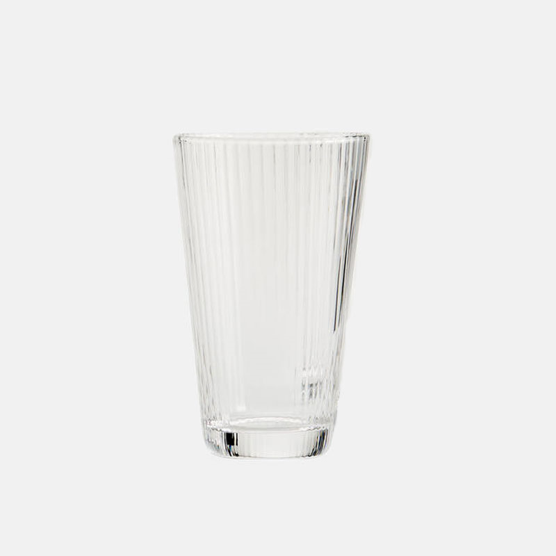 Fluted Highball Glass, Clear-0