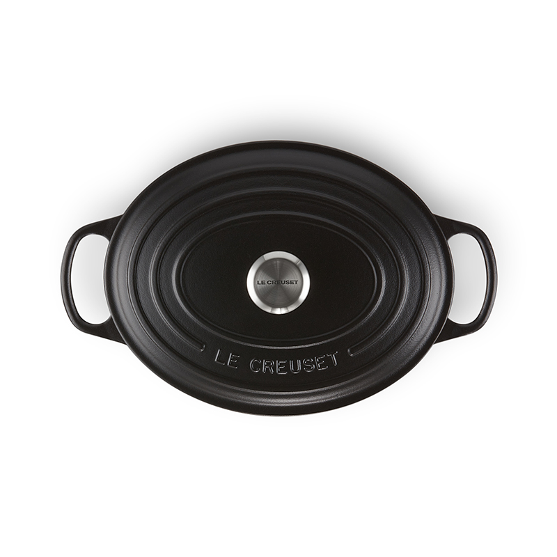 Signature Cast Iron Oval casserole, 27cm - 4 litre, Satin Black-1