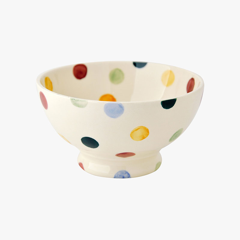 Polka Dot French Bowl, D13.5cm, Cream-1