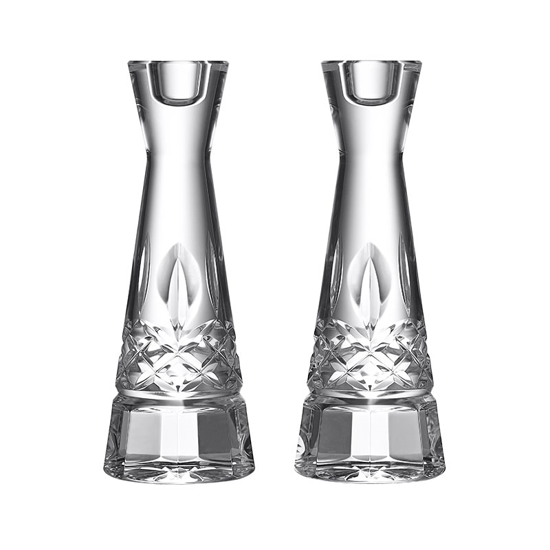 Lismore Set of 2 Round Candlesticks, D7.5 x H20.5cm, Clear-0