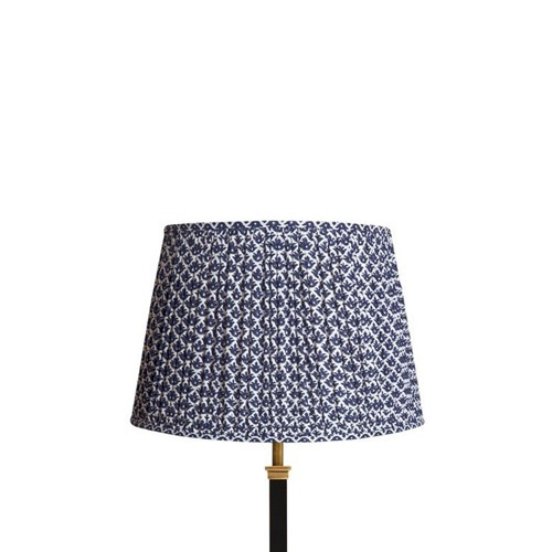 Straight empire Shade, 30cm, Temple Blue block printed cotton-1