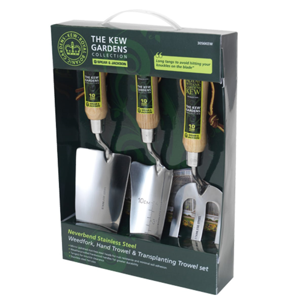 3 piece garden tools set, Natural/Silver-0