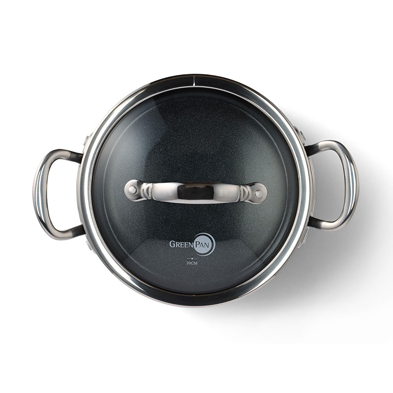 Barcelona Pro Non-Stick Casserole with Lid, 20, Black-6