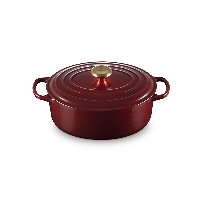 Signature Cast Iron Oval Casserole, 29cm, Garnet-1