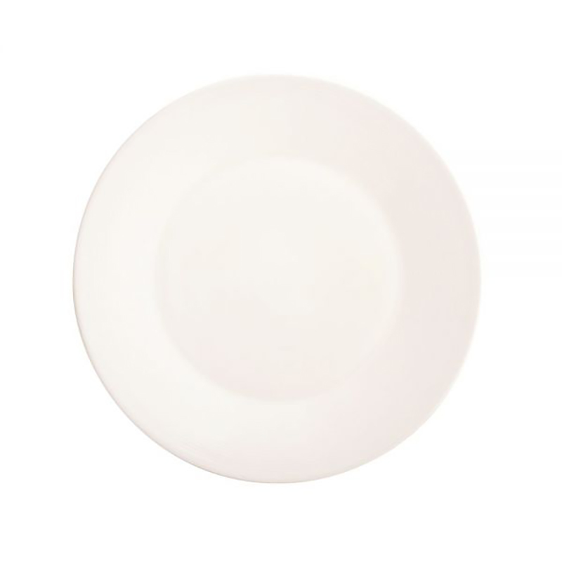 Linen Dinner Plate, D27cm, White-0