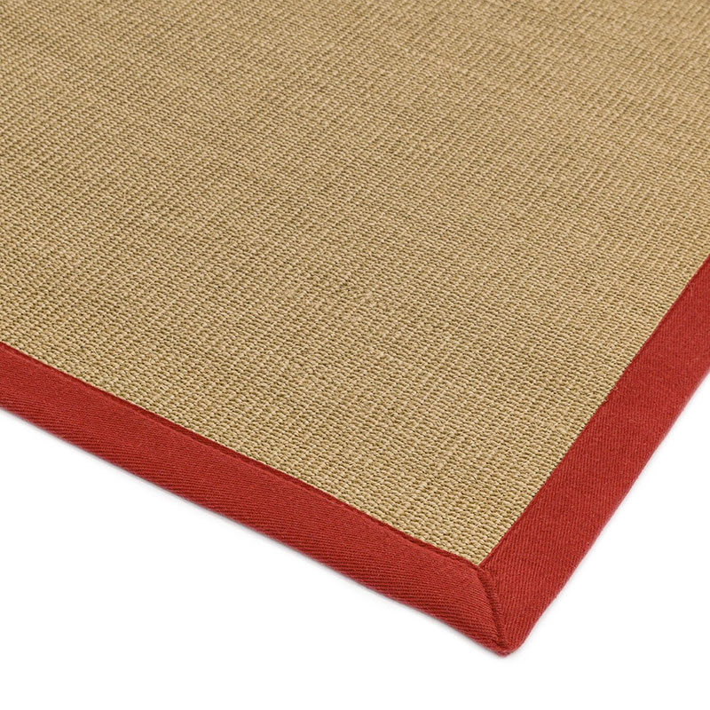 Sisal linen border runner, 200 x 300cm, red-3