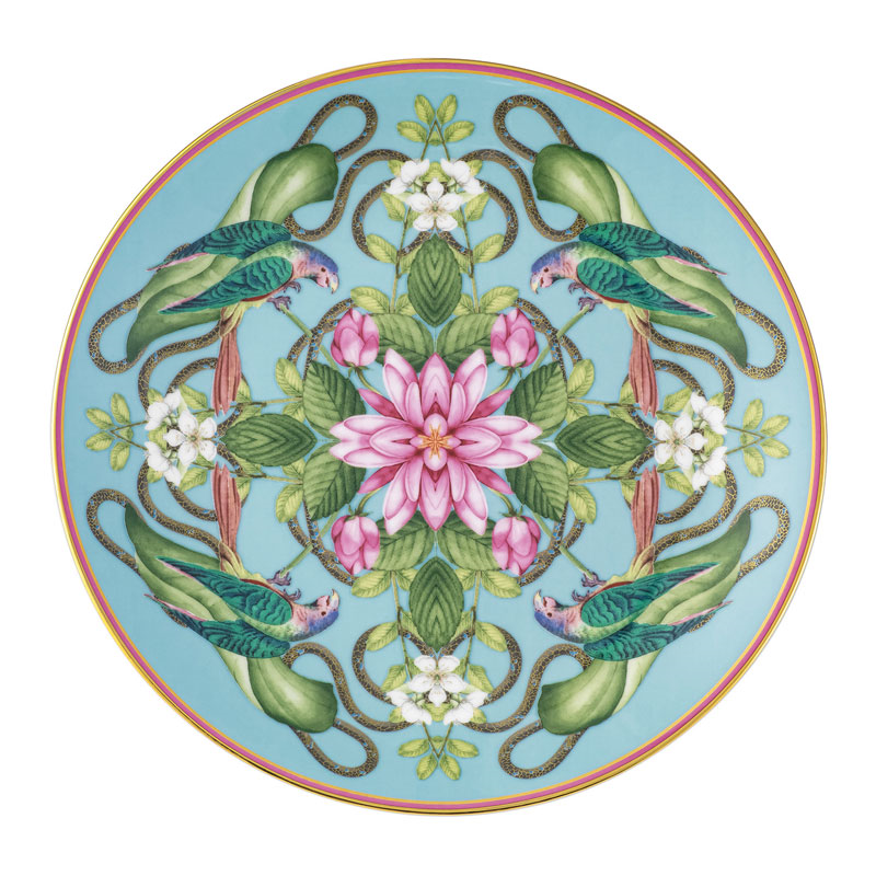 Wonderlust Menagerie Coupe Plate, D20cm, Aqua-0