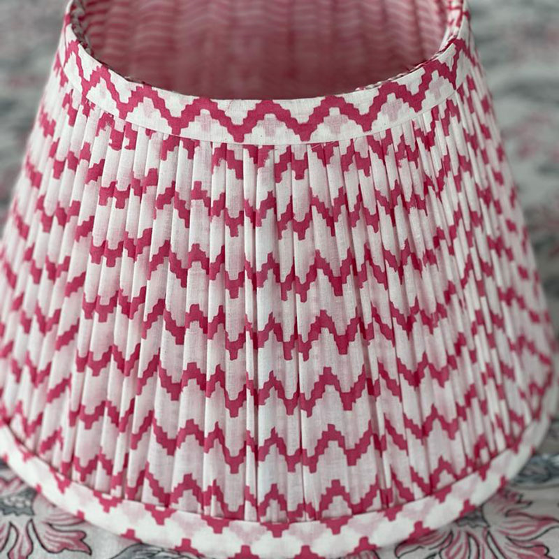 Chevron & Stripes Lampshade, 10", Pink-1