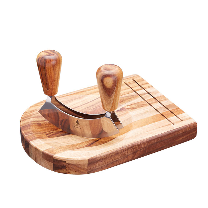 Natural Elements Mezzaluna set, 25 x 18cm, Acacia Wood-3