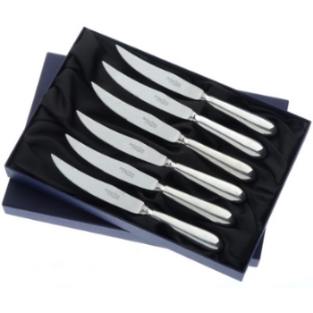 Steak Knives, Hostess, Old English, Stainless Steel, Set of 6-0