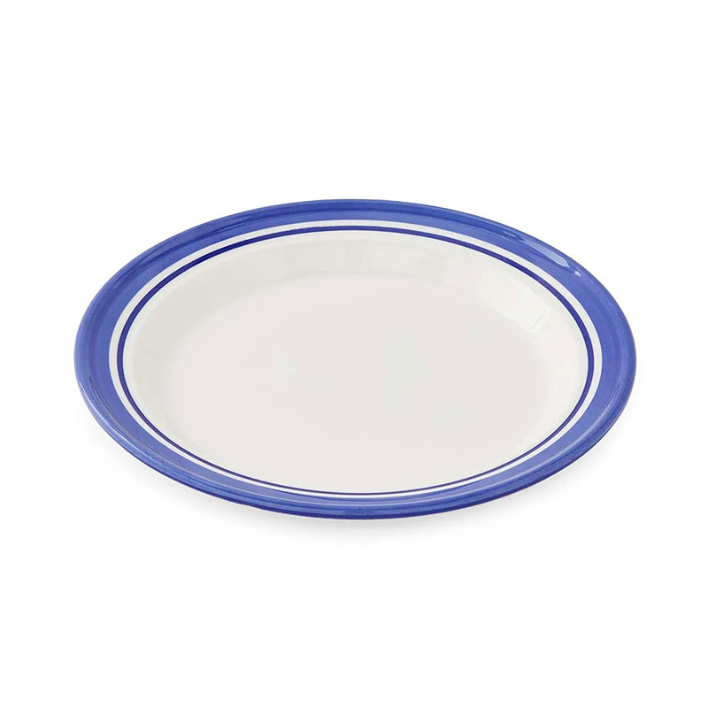 Potter's Stripe Set of 4 Dinner Plates, D26cm, Blue-4