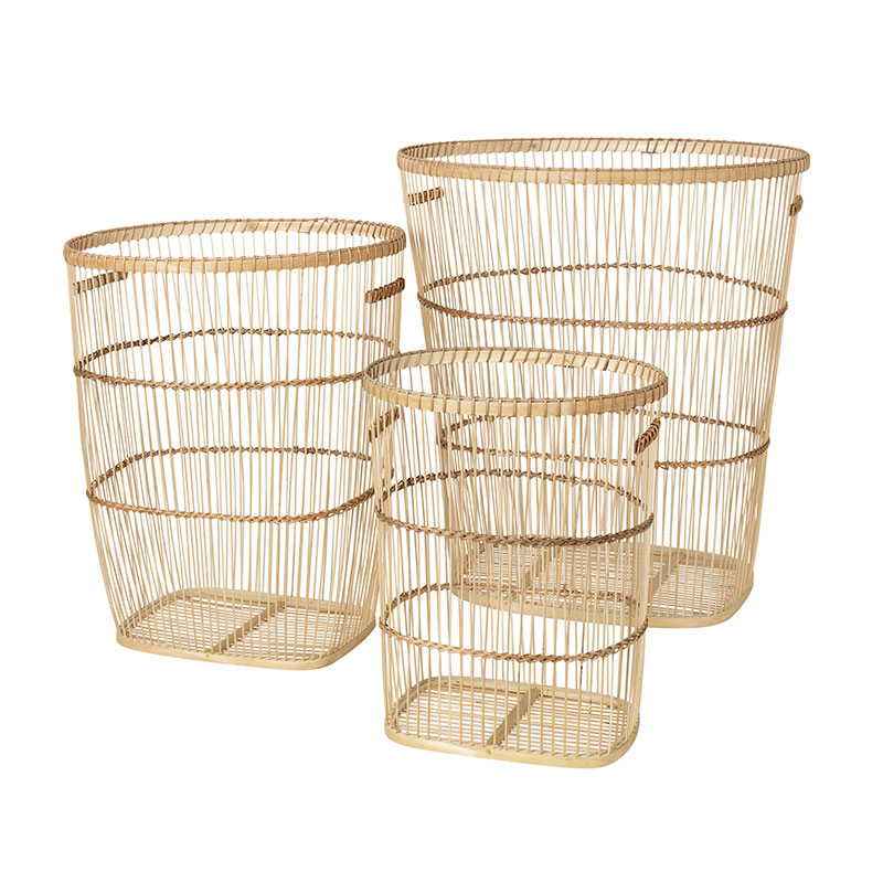 Sabbie Set of 3 Baskets, W54 x D48 x H60cm, Natural-0