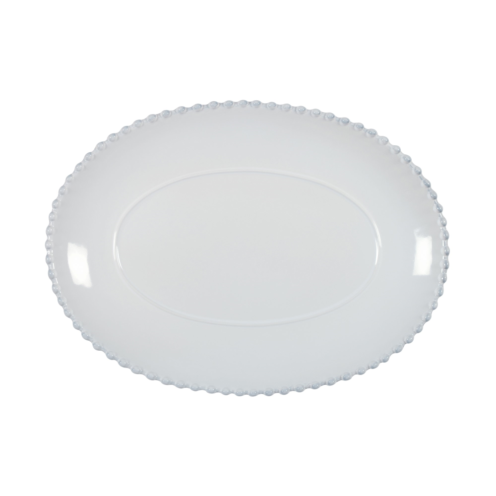 Pearl Oval Platter, 33cm, White-0