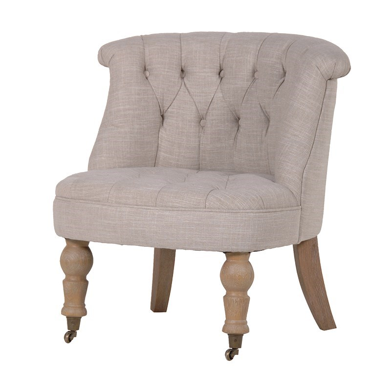 Buttoned Chair, 71 x 69 x 58cm, Beige-0