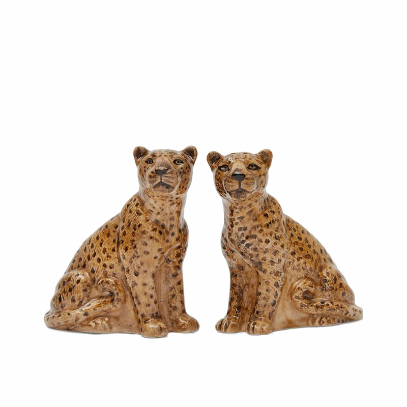 Leopard Salt & Pepper Shakers, H9cm, Yellow-0