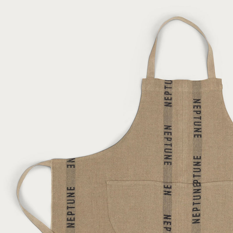 Neptune Kitchen Apron, Natural/Black-1