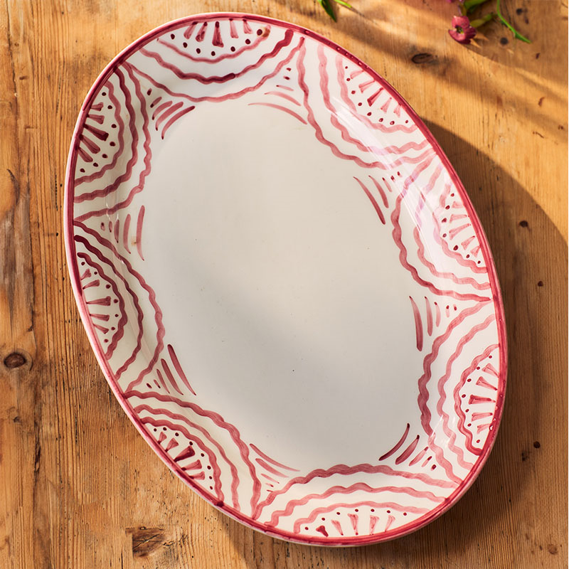 Ondas Serving Platter, L36 x W26.5cm, Pink-0