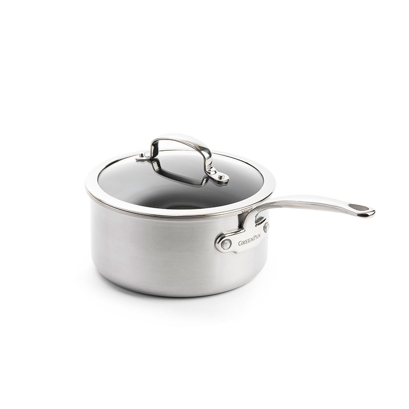 Premiere 3 Piece Non-Stick Saucepan Set, Stainless Steel-2