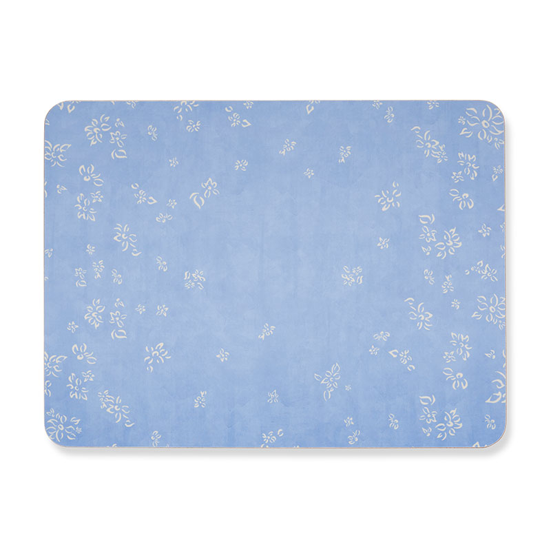 Falling Flower Rectangle Placemat, 38 x 29 cm, Powder Blue-0