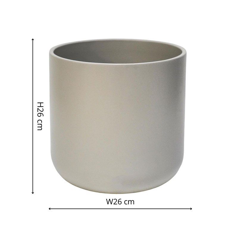 Lisbon Planter, H25.5 x W26 x D26cm, Light Grey-4