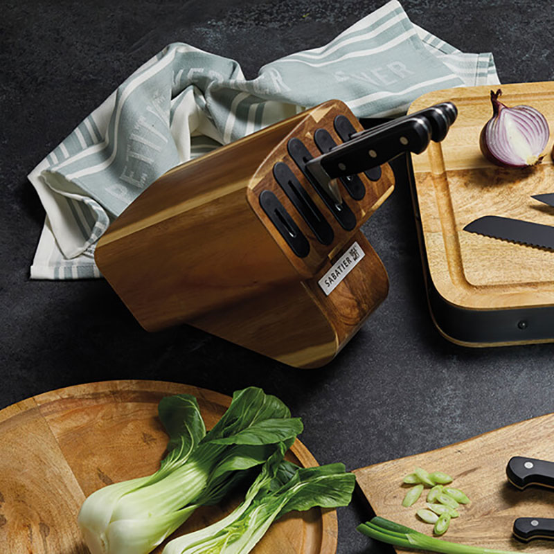 Edgekeeper Knife block with 5 knives, Wood-2