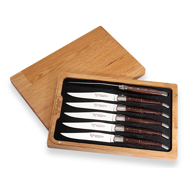 Laguiole Steak Knives, Wenge Handles, Set of 6-0