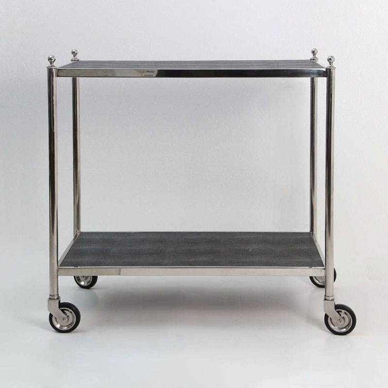 Cliveden Drinks Trolley, Charcoal Shagreen-5