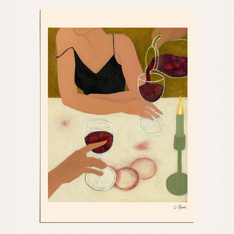 Carla Llanos Sangria Nights Print, 40 x 50cm, Multi-1