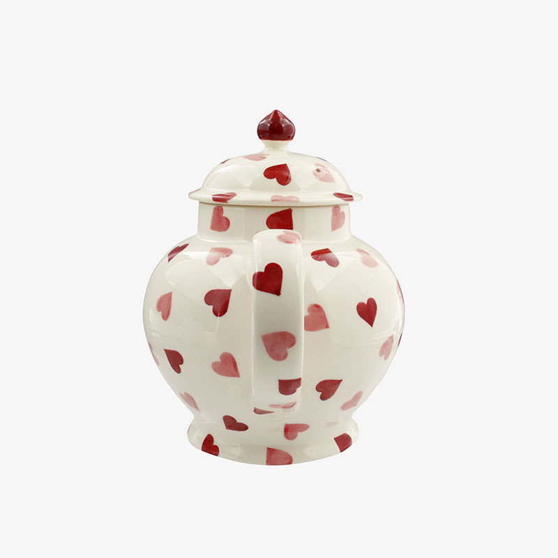 Pink Hearts Teapot, 1.6l, Cream-4