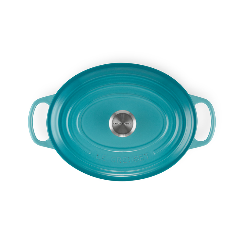 Signature Cast Iron Oval casserole, 27cm - 4 litre, Teal-1