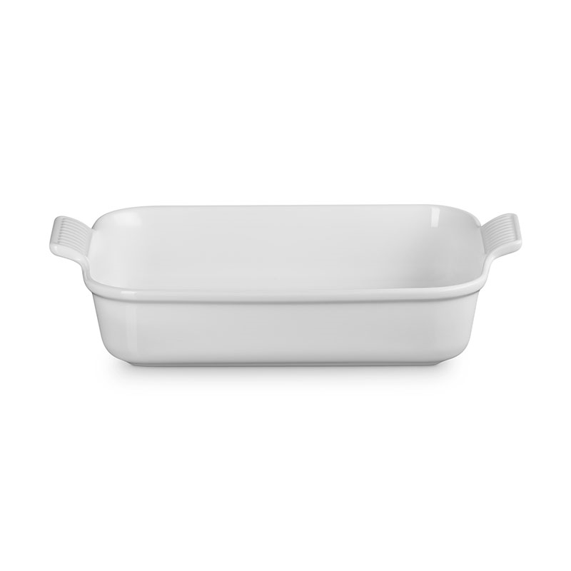 Stoneware Heritage Rectangular Dish, 32cm, White-0