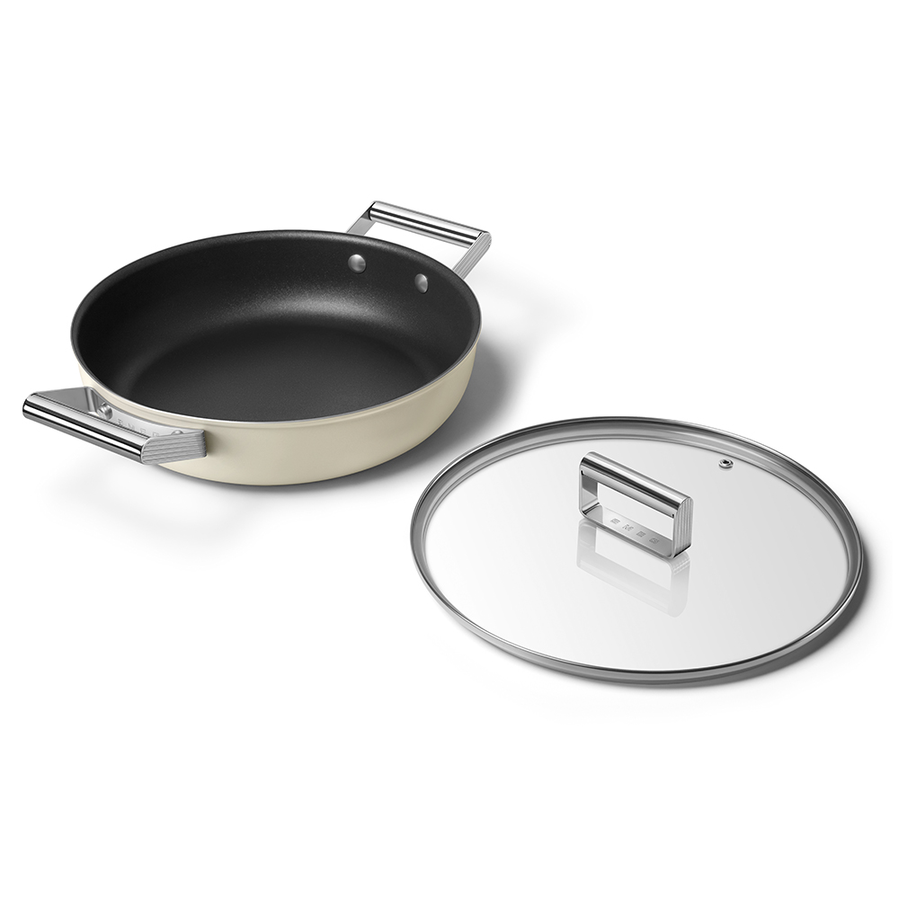 Deep Skillet Pan with Handles, 28cm, Cream-9