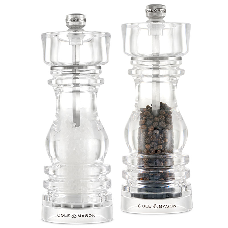 London Salt & Pepper Mills, 180mm, Clear-1