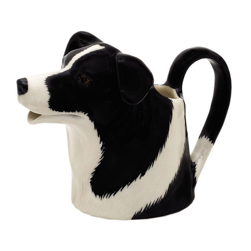 Border Collie Medium Water Jug, H10.5cm, Black/White-0