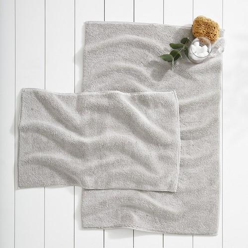 Ile de Re Large bath mat, 70 x 110cm, Pearl grey-0