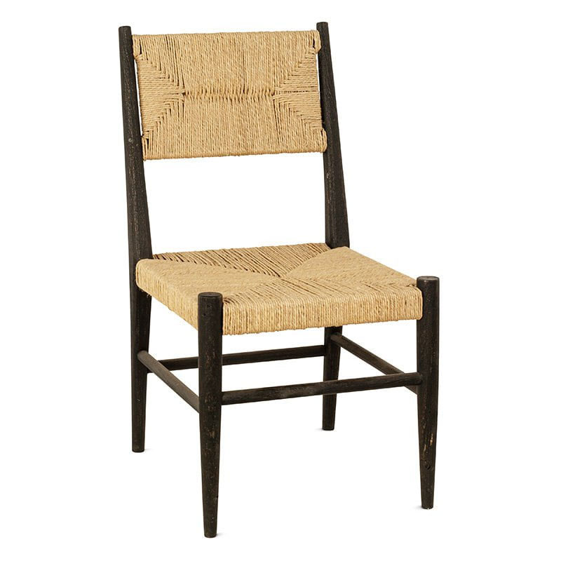 Lohanda Acacia & Jute Dining Chair, Charcoal & Natural-1