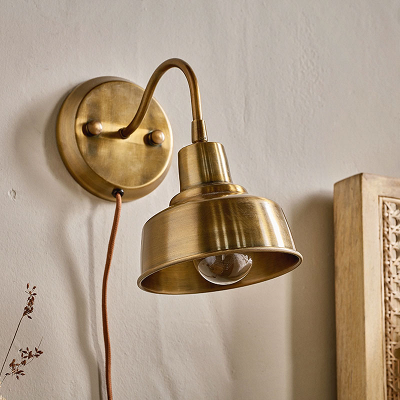 Nar Wall Lamp, H23.5cm, Antique Brass-2