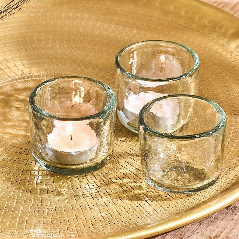 Irda Set of 3 Small Tealights, Clear-0