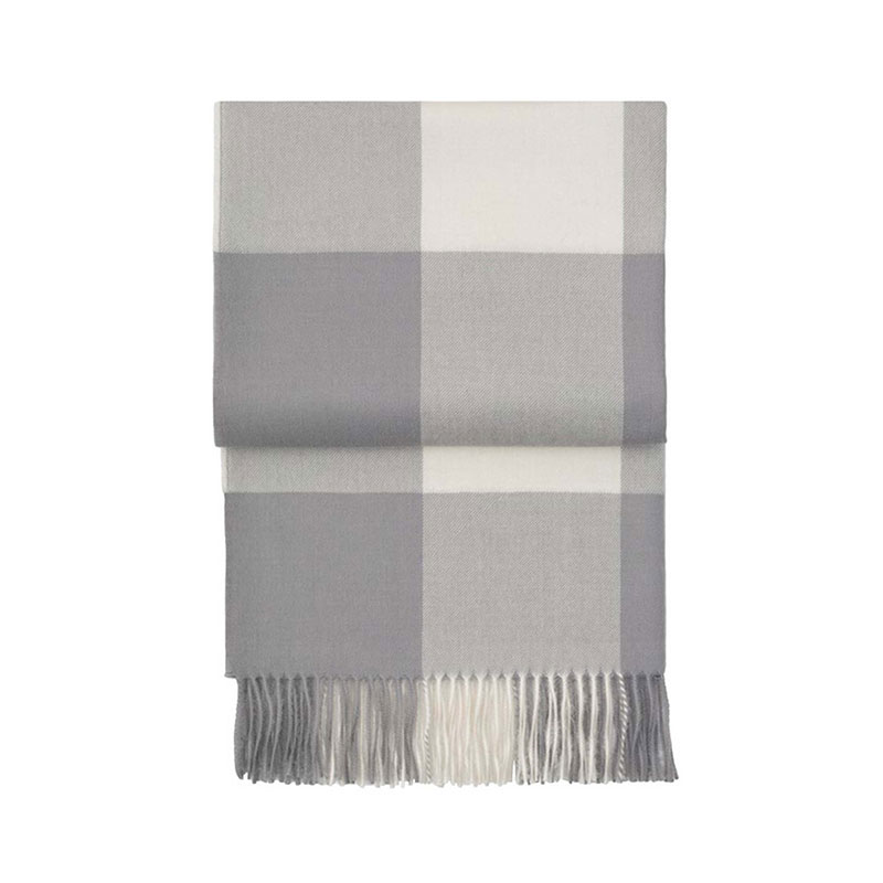 Whisper Plaid Throw, H200cm x W130cm, Flint Grey/Cream-0