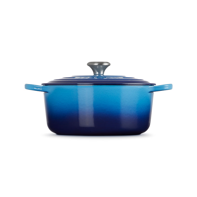 Signature Cast Iron Round Casserole, 26cm, Azure-4