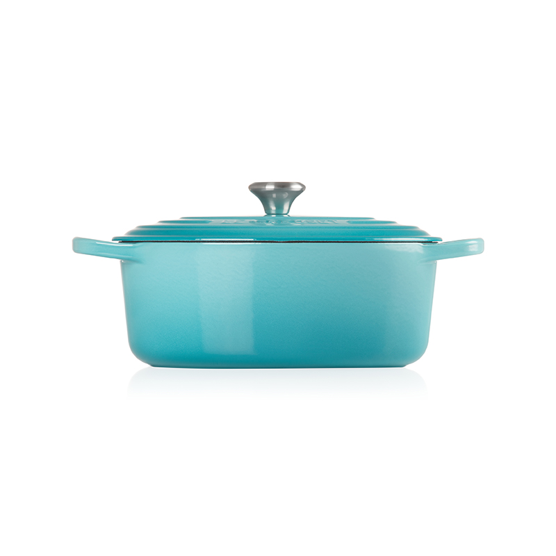 Signature Cast Iron Oval casserole, 29cm - 4.7 litre, Teal-4