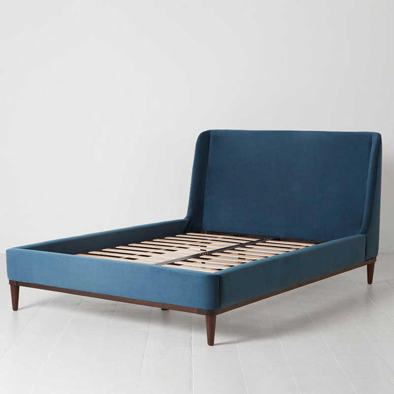 Bed 02 Velvet Double Frame, Teal-1