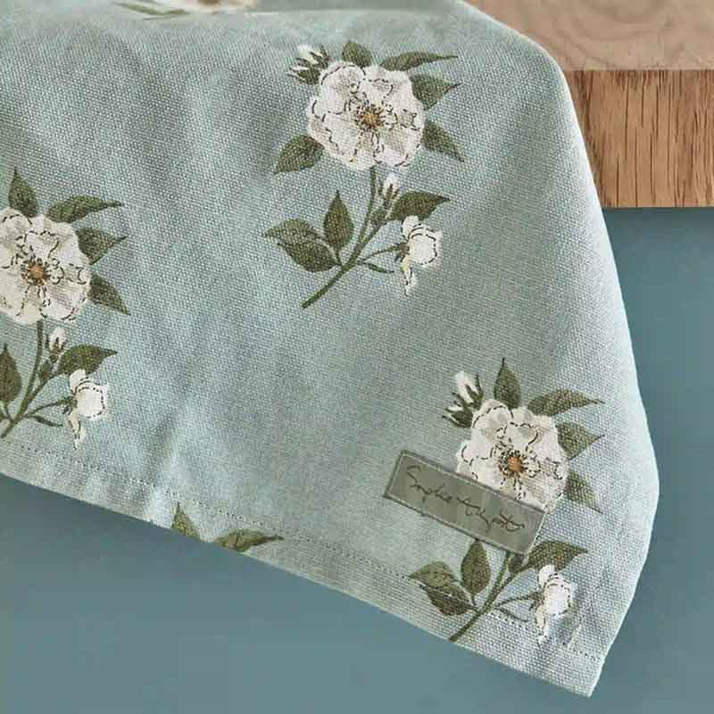 Rose Set of 2 Tea Towels, Duck Egg-2